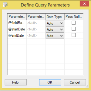 SSRS Pop up Define Query Parameters