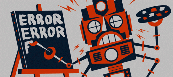 Featured Image: A picture of a robot painting error over and over again