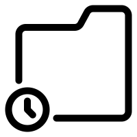 Icon of a folder or file with a clock on it