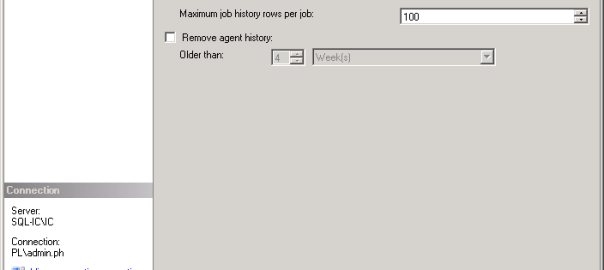 Picture showing SQL Server Agent Properties Window