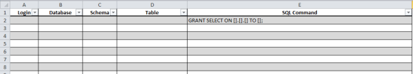 Grant Select Excel Sheet Snippet