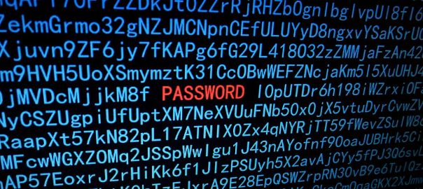 A picture with garbled characters and the word password in the middle